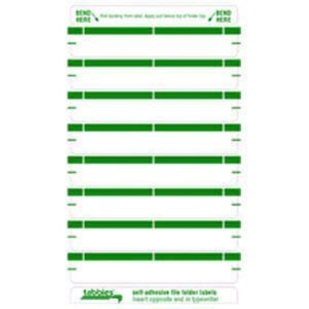 2540 Writable 1-Up File Folder Name Labels, Green, 3-7/16"W x 9/16" H, 248